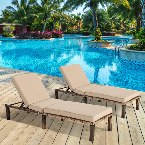 Latitude Run® Nade Outdoor Metal Chaise Lounge Set of 2 Wayfair